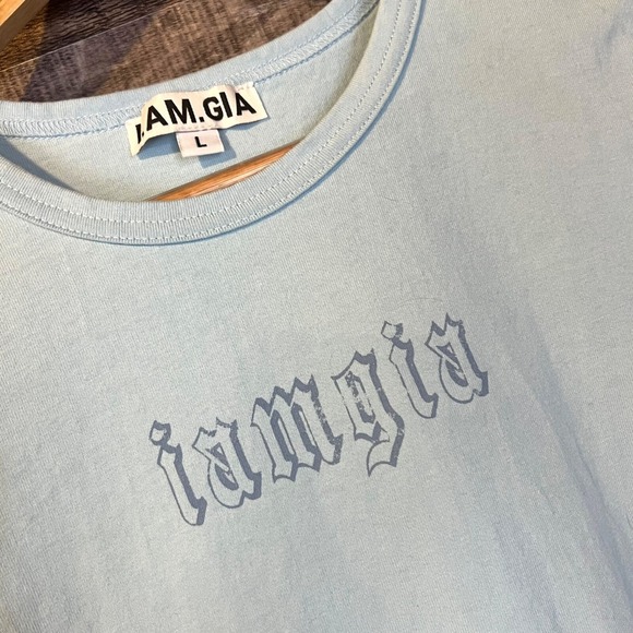 I.AM.GIA Cleo Light Blue Baby Tee L Y2K Goth Streetwear 90s‎ - Picture 6 of 6